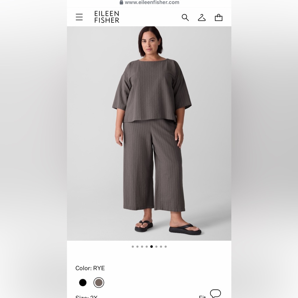 Eileen Fisher Cotton Blend Stripe Stitch Set size L/XL